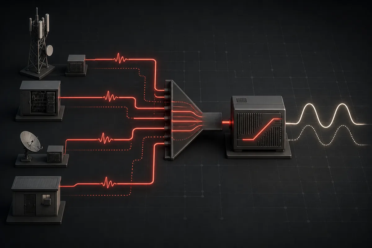 How to Size a Telecom DC-to-AC Inverter from the Real AC Load — conceptual engineering illustration